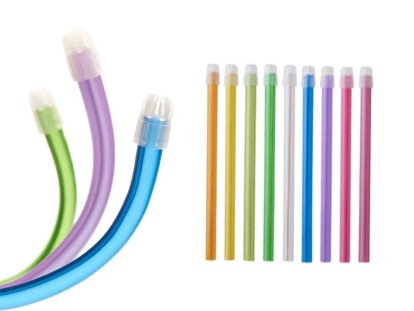 Слюноотсосы, фиолетовый, 100шт со съемным наконечником (TREVITA)